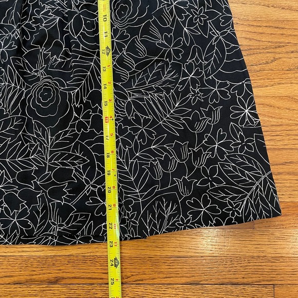 ANTHROPOLOGIE Women's 52 Conversations Colloquial Skirt Sz 6 Black Floral Linen - Picture 7 of 11